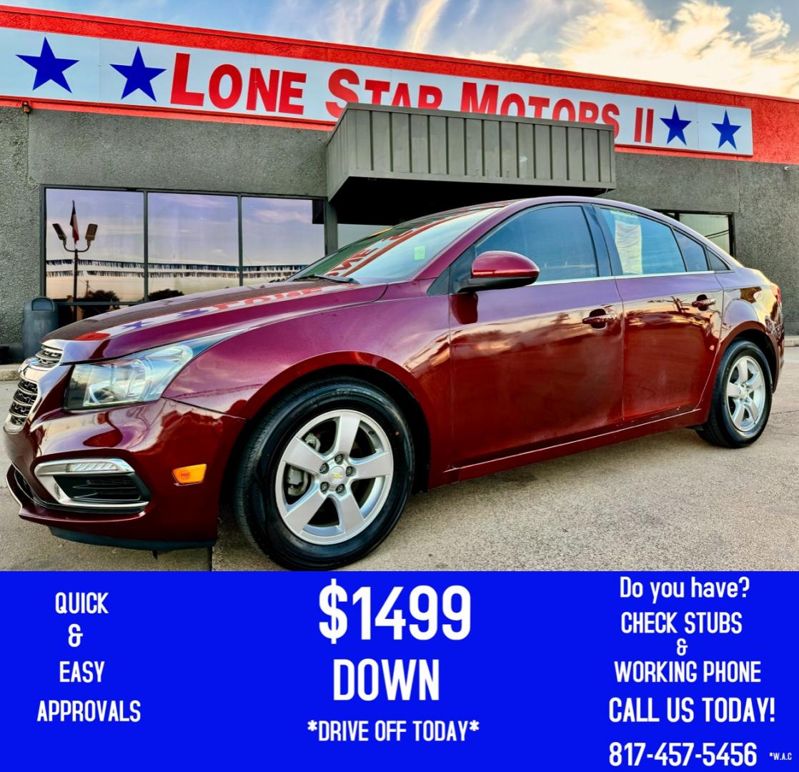 2016 RED /Gray CHEVROLET CRUZE LIMITED 1LT 1LT Auto 4dr Sedan w/1SD (1G1PE5SB1G7) with an 1.4L I4 Turbocharger engine, Automatic 6-Speed transmission, located at 5900 E. Lancaster Ave., Fort Worth, TX, 76112, (817) 457-5456, 0.000000, 0.000000 - This is a 2016 Chevrolet Cruze Limited 1LT Auto 4dr Sedan w/1SD that is in excellent condition. There are no dents or scratches. The interior is clean with no rips or tears or stains. All power windows, door locks and seats. Ice cold AC for those hot Texas summer days. It is equipped with a CD playe - Photo#0